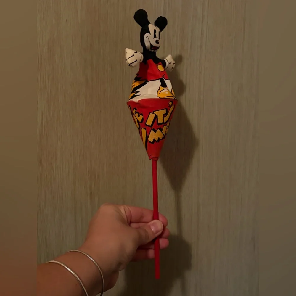 Vintage Walt Disney Mickey Mouse Push Up Puppet Collapsible Toy, Anne W. England